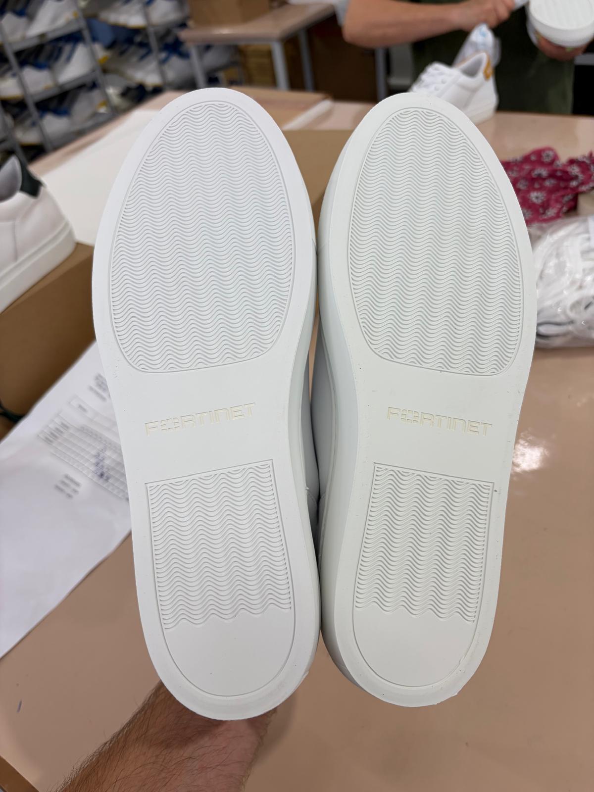 Fortinet Cybernaut sneaker tongue branding close-up